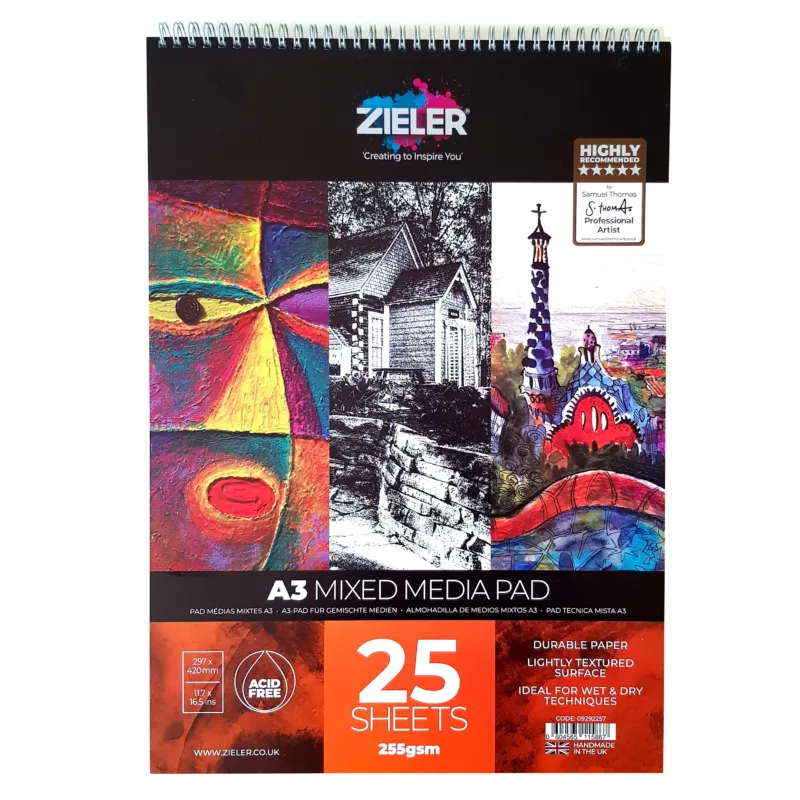 Zieler A3 Mixed Media Pad (25 Sheets)