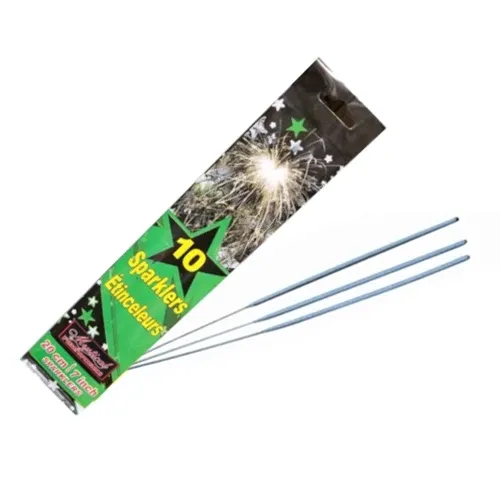 Rocket Fireworks Sparklers, 7", Gold (10-pack)