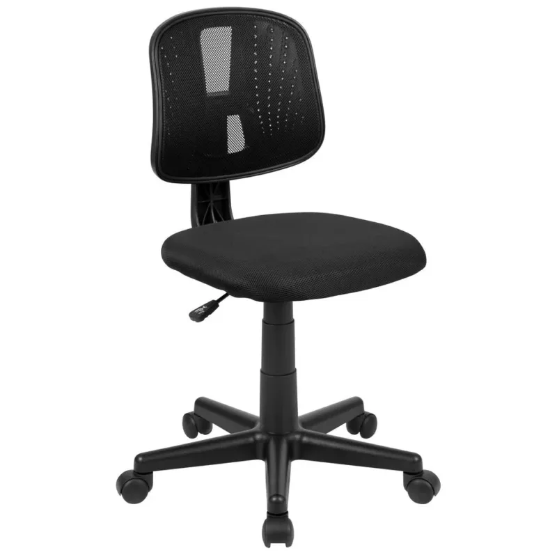 Flash Fundamentals Mid-Back Black Mesh Swivel Task Office Chair With Pivot Back, Bifma Certified By Flash Furniture | Office Chairs | Modishstore - 1