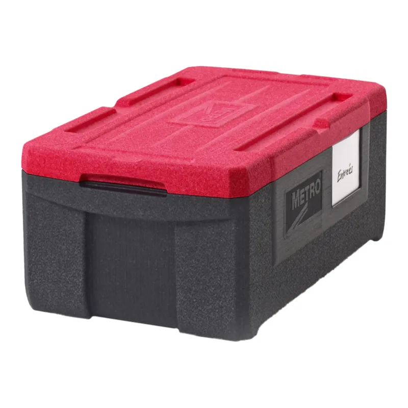 Metro Mightylite Insulated Top Load Food Pan Carrier, 3 Pans, Red/Black