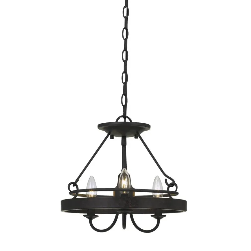 60W X 3 Helena Metal 2 In 1 Pendant/Semi Flush Mount Fixture By Cal Lighting | Pendant Lamps | Moidshstore