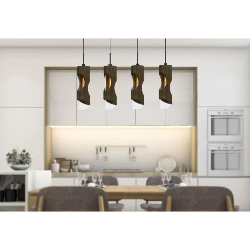 60W X 4 Zamora 4 Light Wood Island Style Fixture (Edison Bulbs Not Included) By Cal Lighting | Ceiling Lamps | Moidshstore