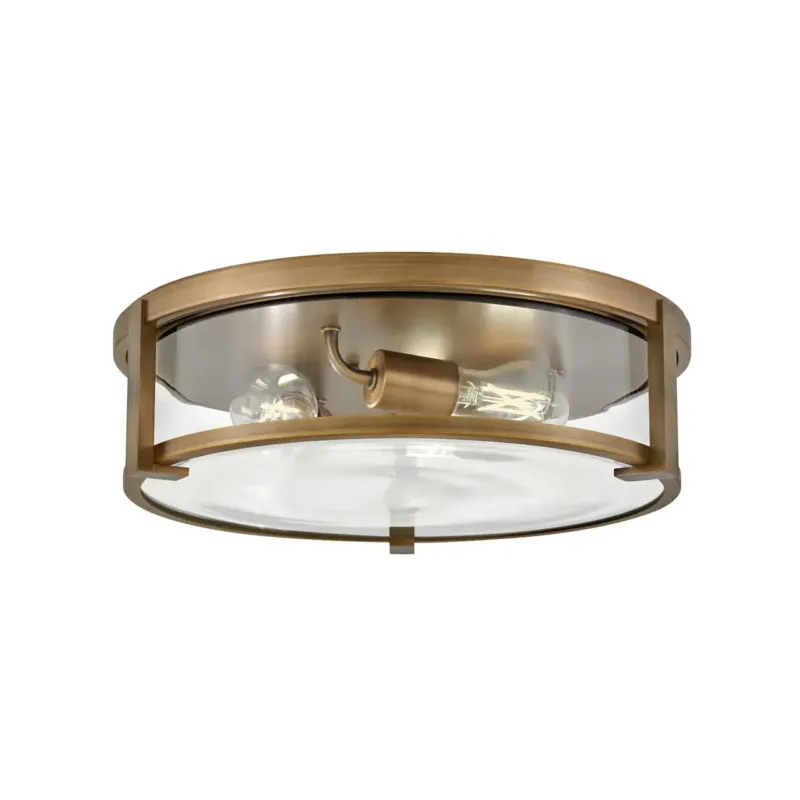 Lowell 16" Clear Flush Mount | Brushed Bronze