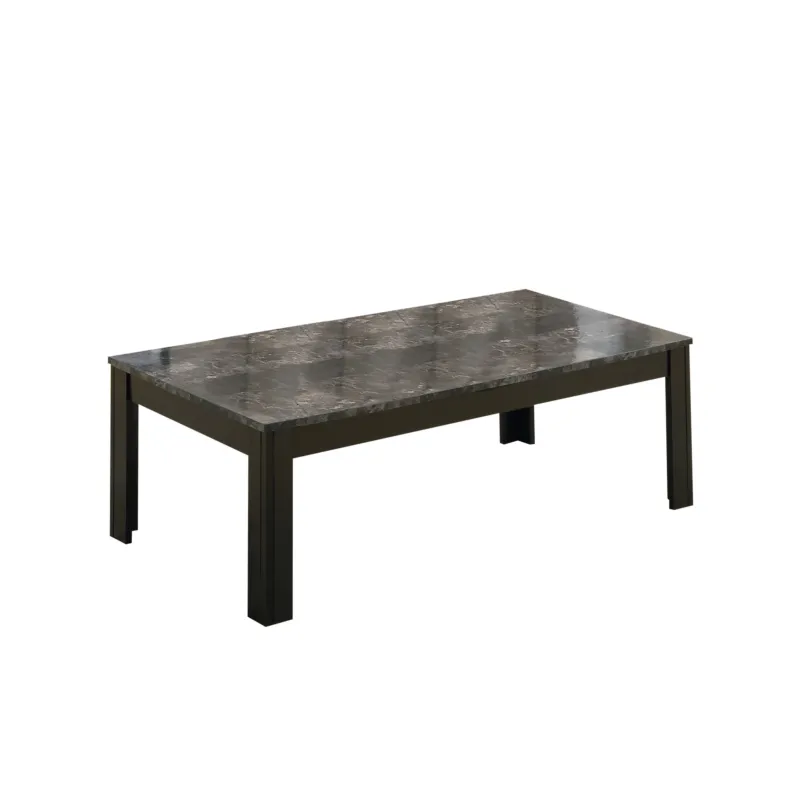 Black Grey Marble-Look Top Table Set - 3Pcs Set By Homeroots | Coffee Tables | Modishstore