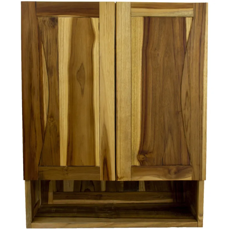 Brown Solid Wood Wall Mounted Accent Cabinet By Homeroots | Cabinets | Modishstore - 1