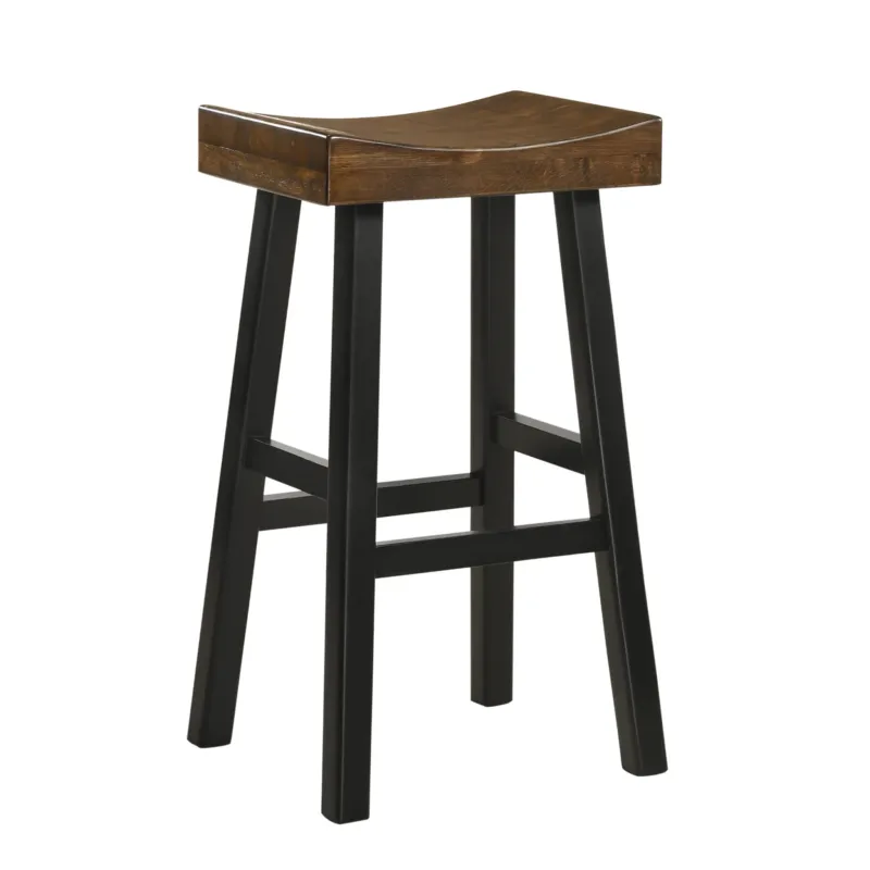 30" Brown And Black Backless Bar Height Bar Chair With Footrest By Homeroots | Bar Stools | Modishstore