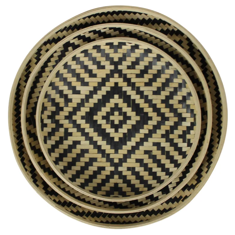 Acoma Trays, Rattan - Set of 6 By HomArt | Trays | Modishstore - 1