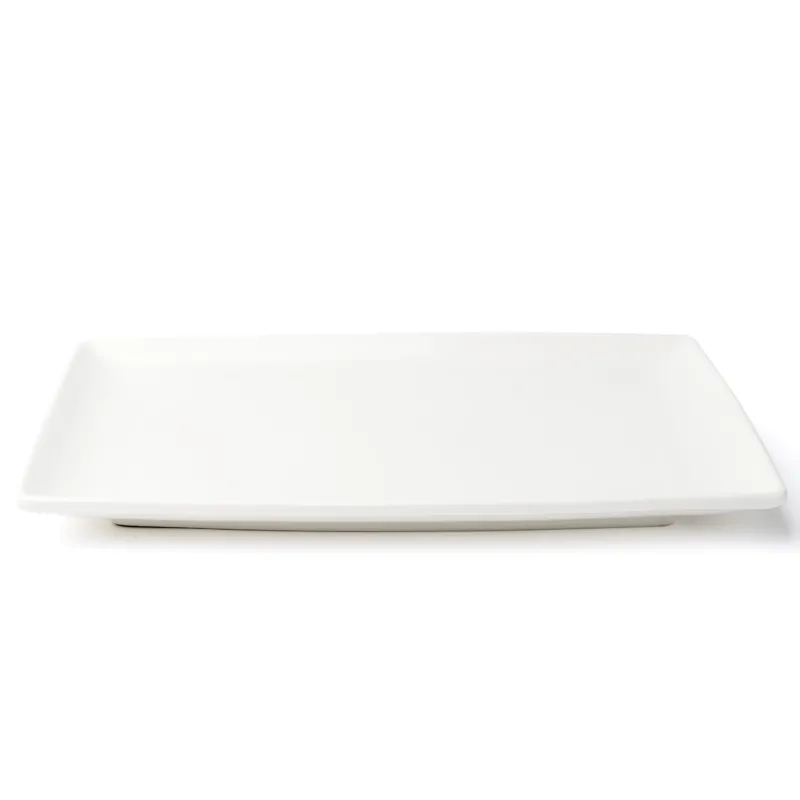 Browne Foundation Rectangular Coupe Plate, 12.25" x 8", White (12-pack)