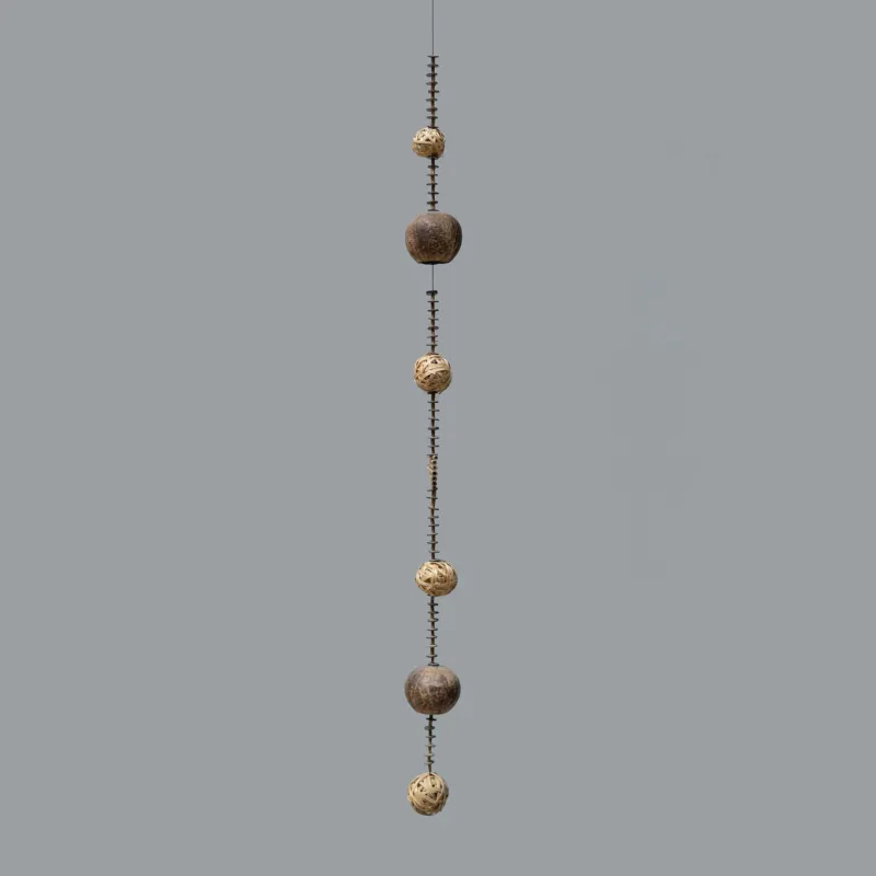 Coconut Shell Driftwood Garland Set of 4 By Garden Age Supply | Garland & Wreath | Modishstore - 1