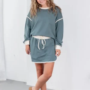 Easy Does It Matching Cotton Pullover And Skort Set