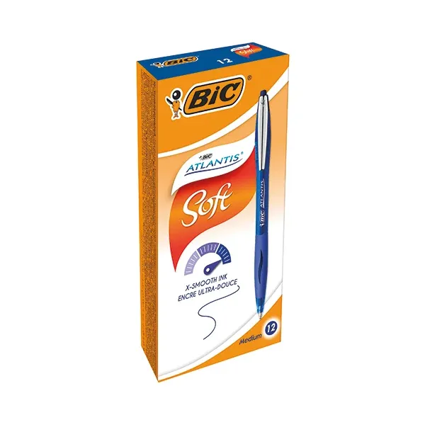 Bic Atlantis Premium Ballpoint Pen Medium Blue (Pack of 12) 902132