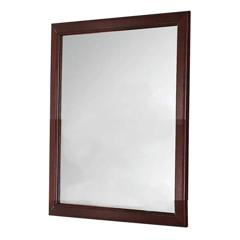 Transitional Style Mirror With Raised Wooden Frame, Brown And Silver By Benzara | Mirrors | Modishstore