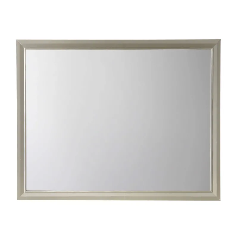 Rectangular Wood Encased Dresser Top Mirror, Champagne Silver - Bm215211 By Benzara | Mirrors | Modishstore