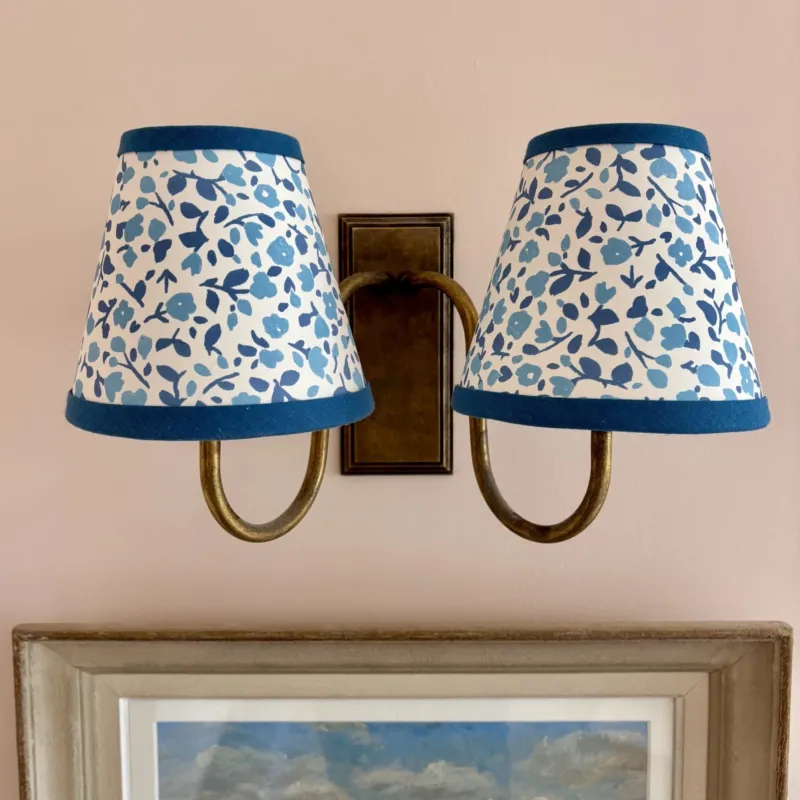 Lampshade - Small Clip-On Blossom Two Blues