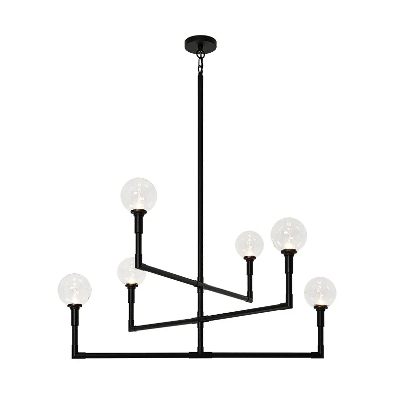 Candlestix 6-Light Chandelier | Black / Clear