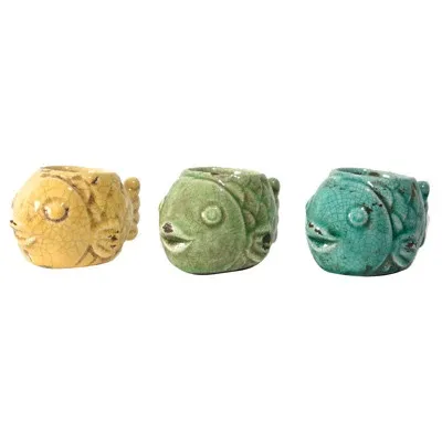 A&B Home Vale Fish Tealight Candle Holder- 3Pc/Box - Set Of 4 | Candle Holders | Modishstore