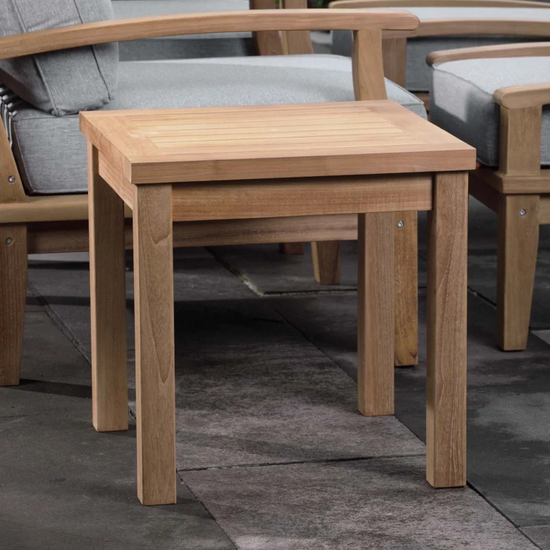 Modway Marina Outdoor Patio Teak Side Table - Natural - EEI-1155 | Outdoor Tables | Modishstore - 1