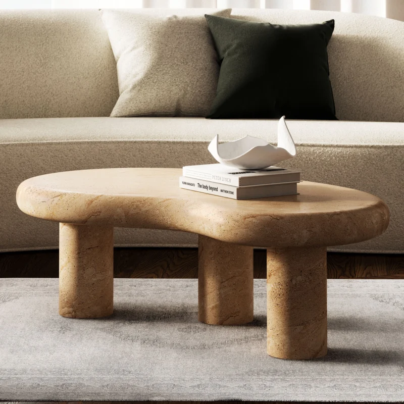 Elowen Indoor - Outdoor Patio Textured Faux Travertine Coffee Table by Modway | Coffee Tables | Modishstore - 1