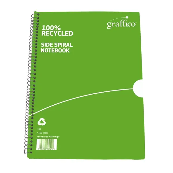 Graffico Recycled Wirebound Notebook 100 Pages A5 (Pack of 10) EN10994