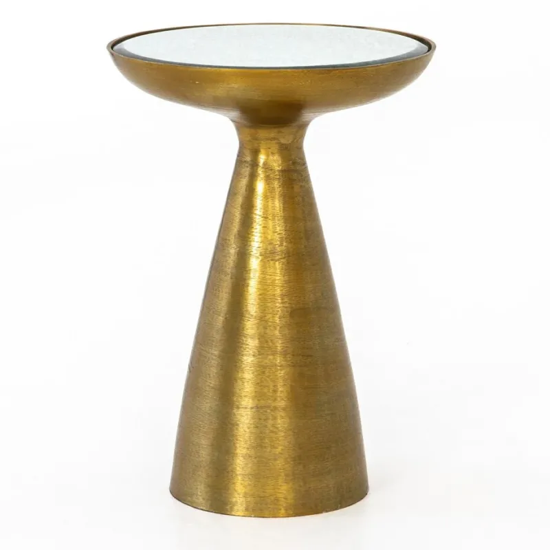 Marlow Mod Pedestal Table | Brushed Brass