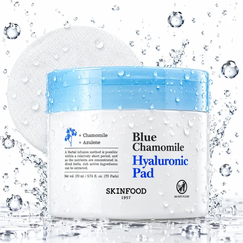 SKINFOOD - Blue Chamomile Hyaluronic Pad 170ml 70 Pads