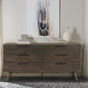 Astoria Oak Dresser for Bedroom with 6 Drawers By Armen Living | Dressers | Modishstore