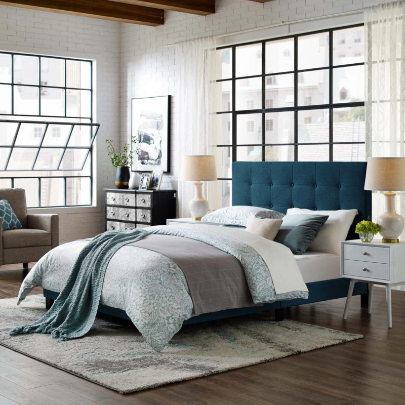 Modway Melanie Queen Tufted Button Upholstered Fabric Platform Bed - MOD-5879 | Beds | Modishstore - 1