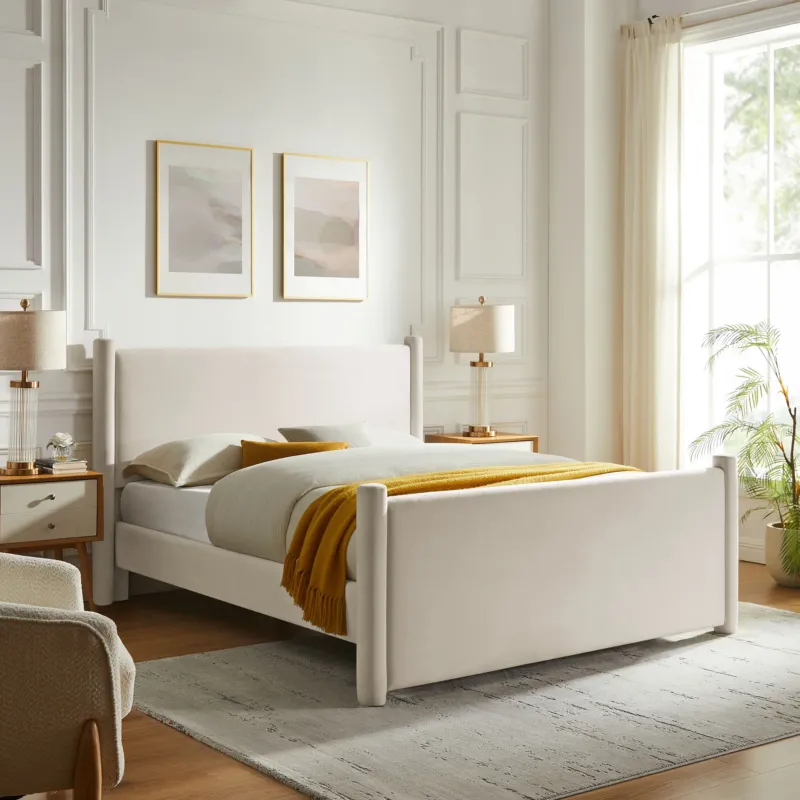 Rael Performance Velvet Queen Platform Bed by Modway | Beds | Modishstore - 1