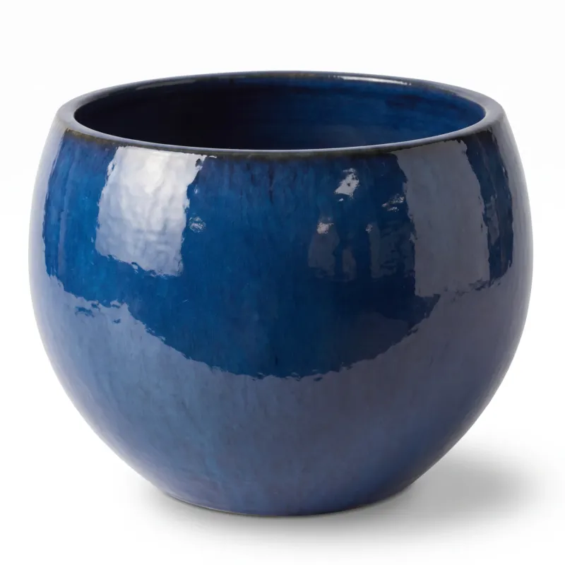 Keramik-Pflanzkübel Mozart – Azurblau, XXL (70 x 52 cm)