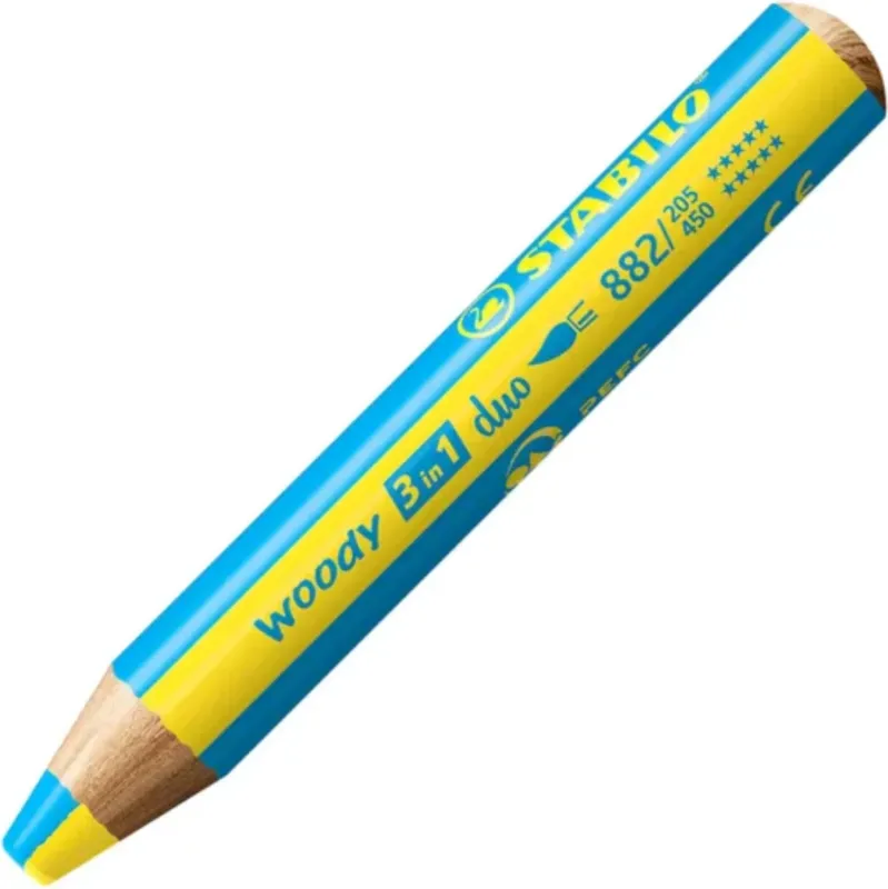 STABILO Woody 3in1 duo zweifarbig gelb/azurblau