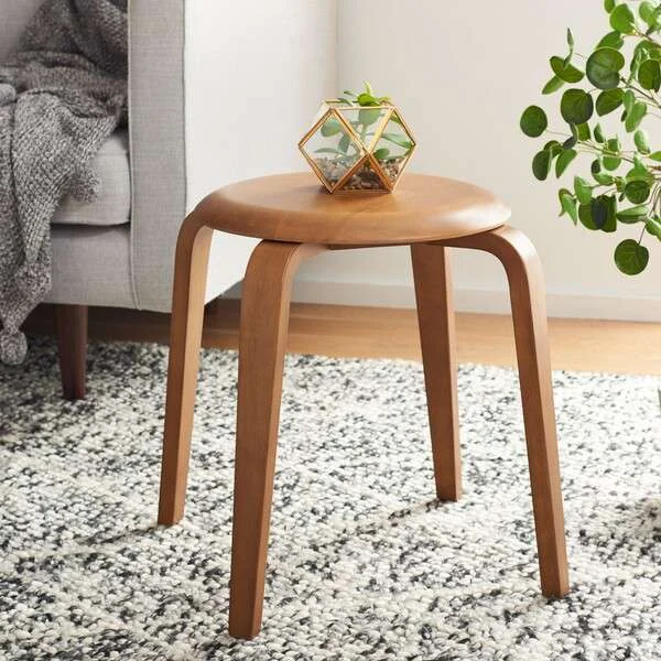 Safavieh Luella Stackable Stool - Walnut | Stools | Modishstore