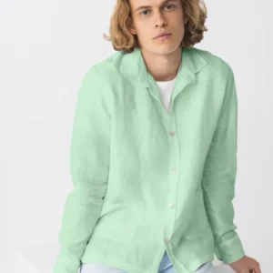 Chemise veste en lin vert menthe